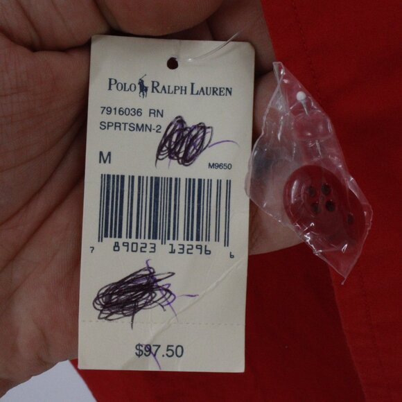 NEW Polo Sport Ralph Lauren Shirt Mens Medium Button Up Adventurer Cotton red - Picture 2 of 13